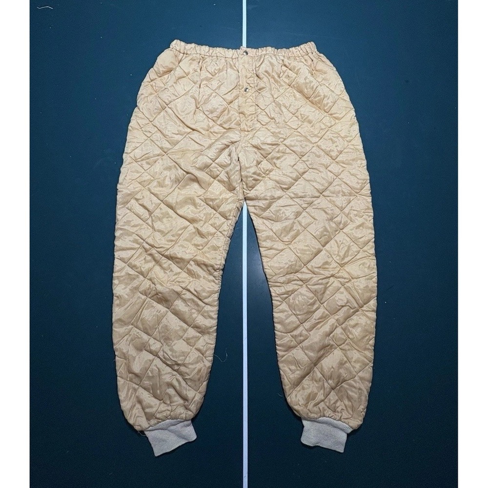 Vintage 50s Quilted Thermal Puffer Pants Mens Large Insulated Military Hunting